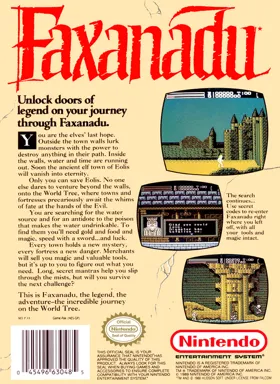 Faxanadu (USA) (Rev 1) box cover back